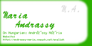 maria andrassy business card